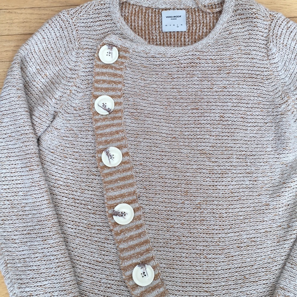 Vera Moda Denim asymmetrical knit cardigan Large - Picture 6 of 7